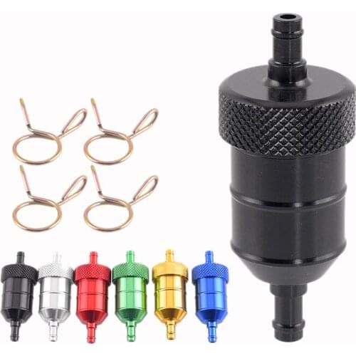 Motorcycle Aluminum Alloy 6MM 1/4" Inline Petrol Gas Fuel Filter Cleaner For Pit Dirt Bike Motocross Enduro Racing ATV Quad