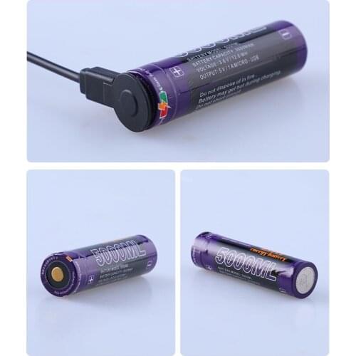 8PCS Liter energy battery USB 5000ML Li-ion Rechargebale battery USB 18650 3500mAh 3.7V Li-ion battery + USB wire