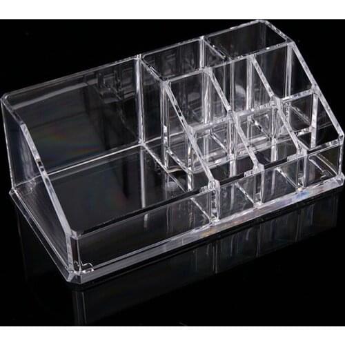 9 Grid Acrylic Makeup Organizer Storage Box Cosmetic Box Lipstick Jewelry Box Case Holder Display Stand make up organizer