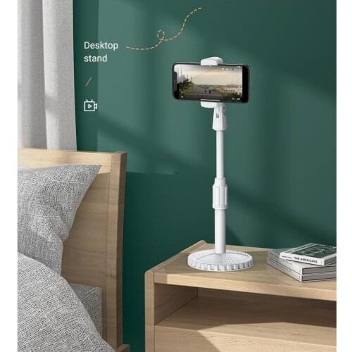 White Smart Phone Telescopic Desktop Stand Holder For iPhone Xiaomi Huawei Oneplus New Live Broadcast Phone Stand