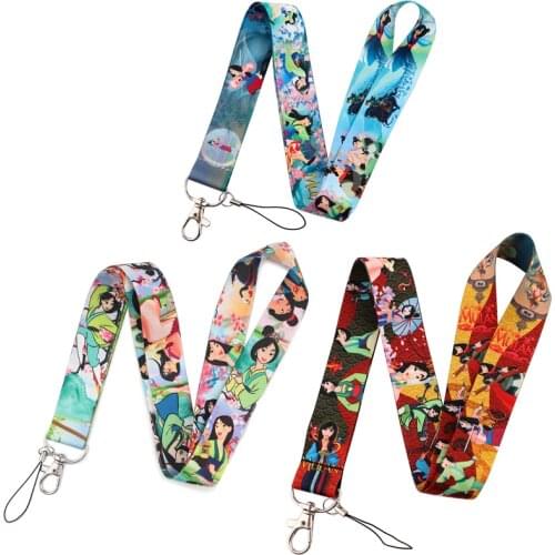 LB1545 Hua Mulan Lanyard Keychain ID Badge Holder Business Card Cover Key Lanyard Neck Straps Key Rings Accessories gifts