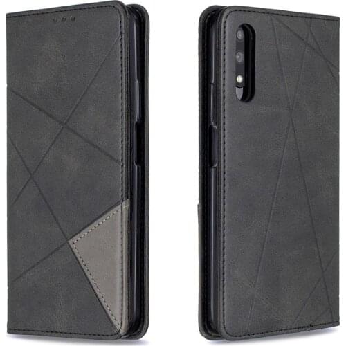 For Sony Xperia 5 /20 Advanced PU Leather Fashion Diamond Grid Splice Flip Card Slot Stand Mobile Phone Case Magnetic Cover Bag