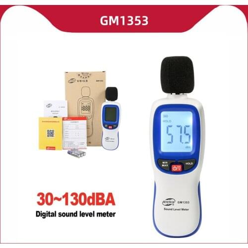 Digital Sound Level Meter Intelligent Decibel Meters 30-130dB Tester withHigh Accuracy for Testing Decibel Monitors GM1353