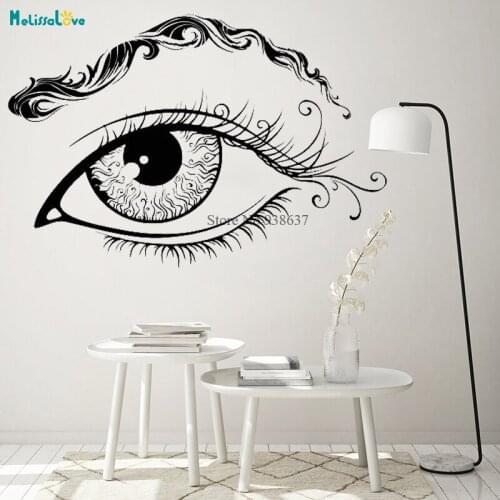Wild Charming Exquisite Eyeliner Makeup Sexy Women Sticker Decal Proud Glance Temperament Attractive Eyes Wall Sticker BB149