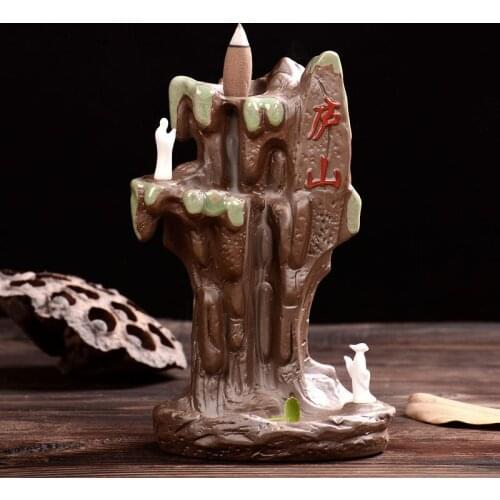 The High Mountain Lushan Landscape Burner Censer Home Decor Creative Smoke Backflow Incense Cones Burner The Monk Incense Holder
