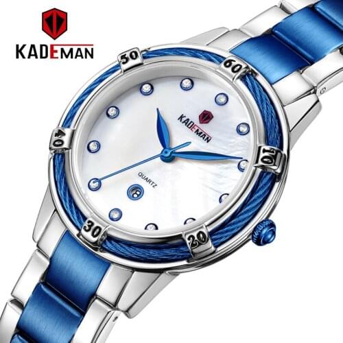 KADEMAN Women Watches Women Fashion Watch 2021 Luxury Quartz Watch Stainless Steel Waterproof Quartz-Wristwatches Lady Gift