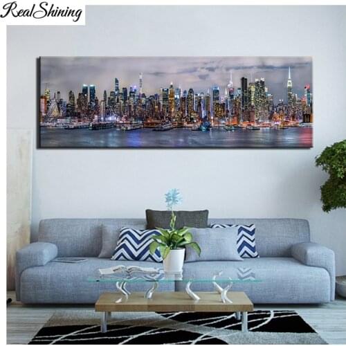 Full round/square drill 5d diamond painting New York City Night Landscape 3d embroidery diamond mosaic large WALL decor N212