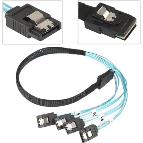 Wholesale Mini SAS 4i SFF-8087 36P 36-Pin Male to 4 SATA 7-Pin Splitter Adapter Converter Cable 1M Free Shipping