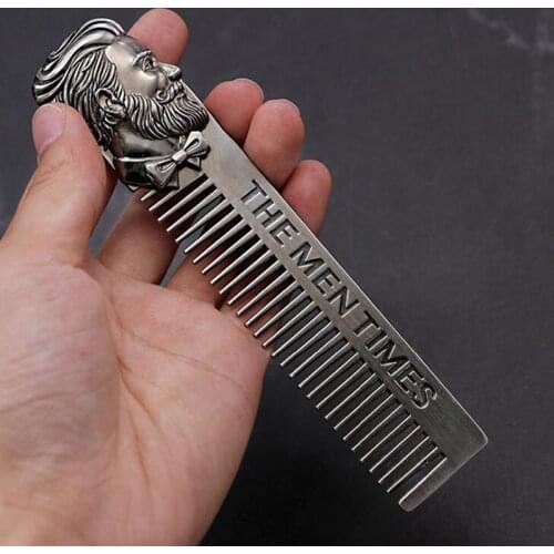 Multifunctional Cool Men Beard Shaping Template StainBeard Shaping Template Stainless Steel Beard Comb Men Hair Beard Trim Tool