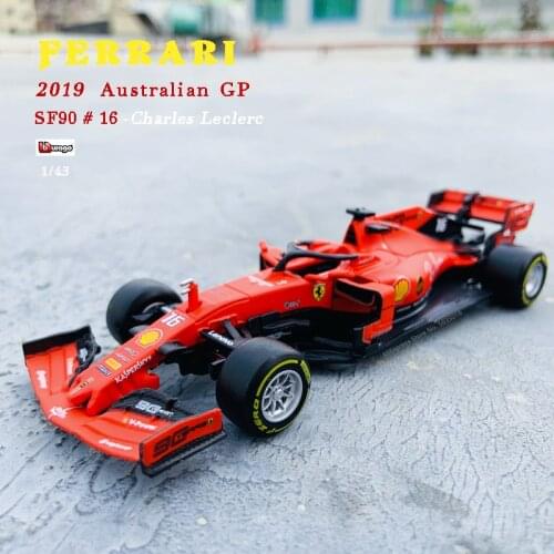 Bburago 1:43 Ferrari F1 2019 SF90-16 Simulation alloy super toy car model For with Steering wheel control front wheel