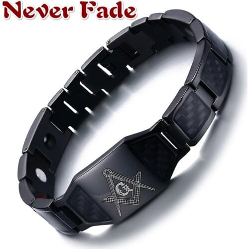 4 in 1 Men Steel Magnetic Therapy Healing Bracelet Bio Magnet Health Care Bangle Relieve Pain Anti Radiation Wristband Gift
