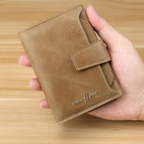 Vintage Real Leather Wallet Men Retro Casual Short for Boyfriend Coin Pocket with Gift Packing 181353