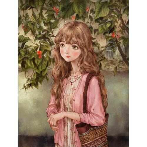 Fairy forest cute girl sweet Art Needlework 14CT Canvas Unprinted Handmade Embroidery Cross Stitch Kits DIY Home Decor