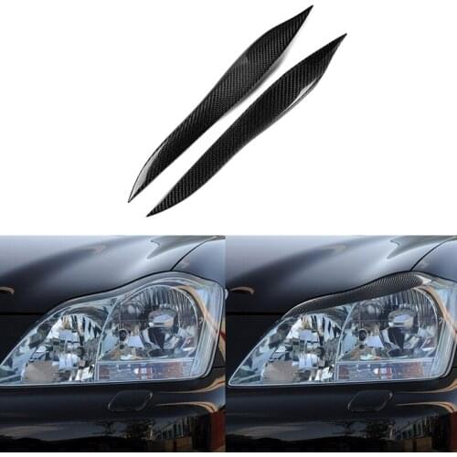 For Toyota Crown 2005-2009 Real Carbon Fiber Headlight Cover Eyebrows Eyelids Car Sticker Trim Protector