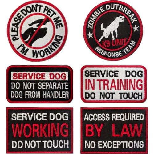 Do Not Pet the Dog Badge Do Not Touch Pet Cloth Embroidered Patches Working with Service Dogs Separate Dog from Handler Stickers