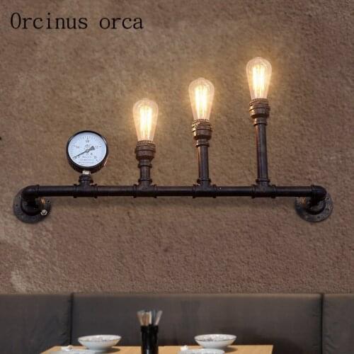 American style rural retro industry Feng Shui tube wall lamp bar restaurant personalized creative iron decorative wall lamp