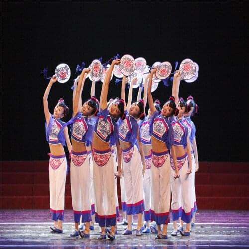 Yangko Dance Wear Umbrella Dance Clothing Classical Chinese Folk Dance Costumes Girls National Fan Dance Costume for Performance