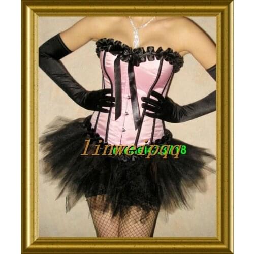 Wholesale Sexy Lingerie Womens Fancy Dress Satin Lace Up Basque Corset Separate TuTu A2722