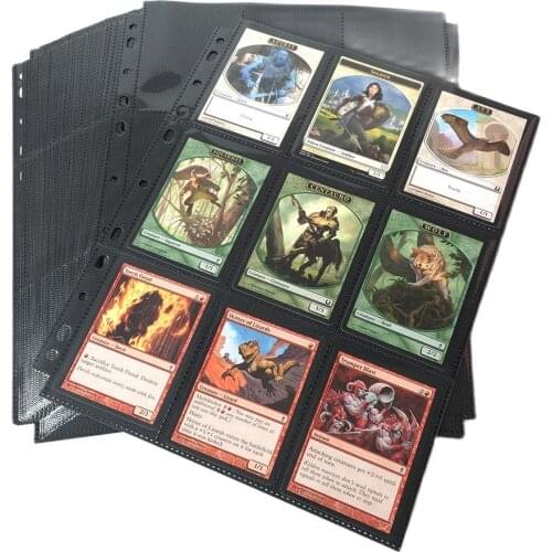 100 Pages, 1800 Pockets Top Loading Black Color Card Album Page/Binder Protector Mtg TCG Pokemon Yu-Gi-Oh Card Binder Pages