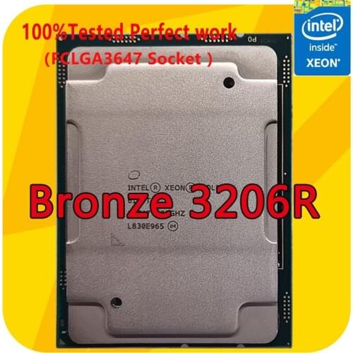 Intel Xeon Bronze 3206R SRG25 1.90GHZ 8-Cores 8-Thread 11MB Smart Cache CPU Processor 85W LGA3647 For Server Motherboard