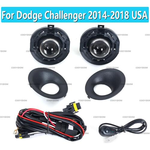 Fog Light Assembly For Dodge Challenger 2014-2018 USA Front Bumper Lamp Halogen Bulb Day Light with Wiring Switch car styling