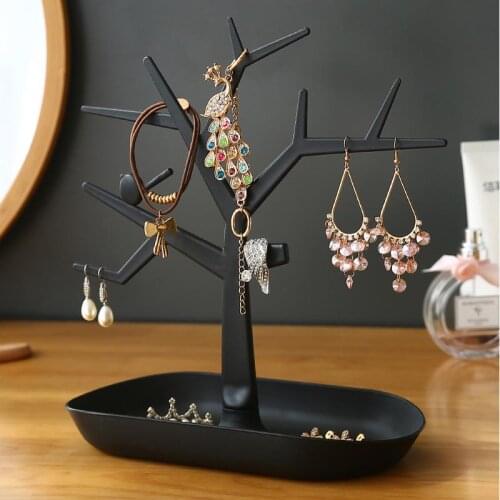 Bird Tree Necklace Ring Pendant Bracelet Jewelry Display Stand Tray Tree Storage Racks Organizer Holder Make Up Decoration