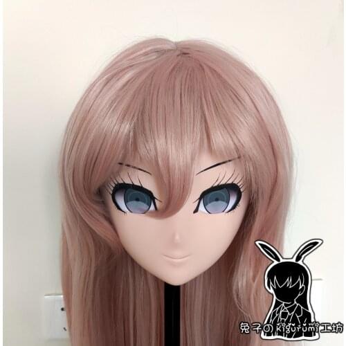 R-Mask 04) Full Head Female Resin Cosplay Anime Danganronpa V3: Miu Iruma Kigurumi Mask BJD Crossdresser Doll Transgender Mask