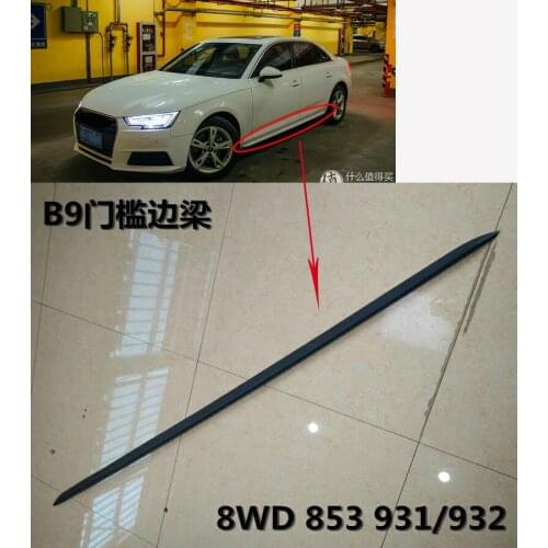 Replacement PP unpainted side skirts bodykit 8WD853931/932 for AUDI A4 B9 4-DOOR 2017 2018