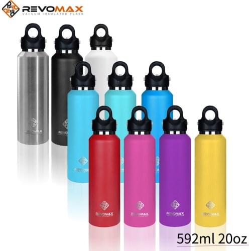 RevoMax 20oz 32oz Water Bottle Flask Vacuum Insulated Wide Mouth Travel Portable Stainless Steel Thermal Bottle Water Bottle