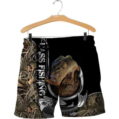 Street Casual Shorts Men Summer 2021 New Catfish Fishing Print 3D Shorts Harajuku Hipster Casual Elastic Waist Shorts DK-001
