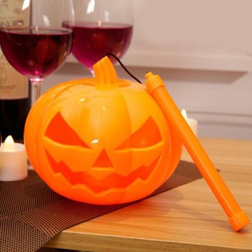 Glow In The Dark Halloween Decoration Pumpkin Lantern Portable Candy Bucket Holder For Party Horror Scary Lights Props Accessory