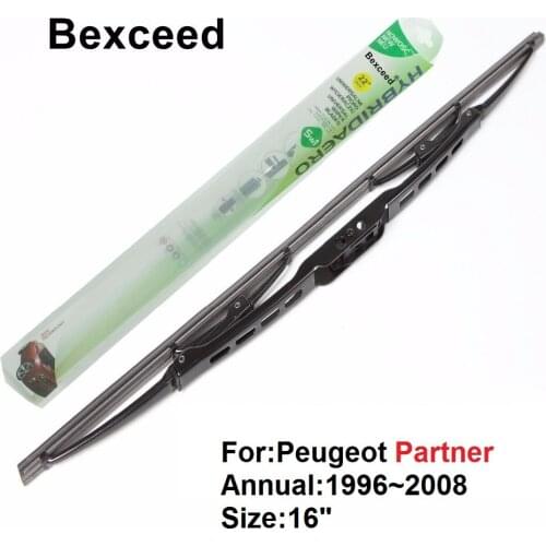 Rear Wiper Blade for Peugeot Partner 16" High Quality Bexceed of Car Windshield Windscreen 1997 1998 1999 2000 2001 2002 2008
