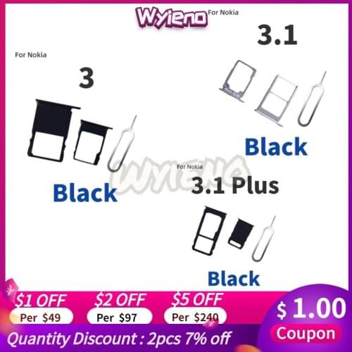 Wyieno SIM Card Tray Replacement For Nokia 3 3.1 plus Sim Card Holder Slot Adapter Slot Reader 2pcs/set +tracking