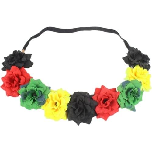 Sugarbay Bohemian flower Headband Festival Stretch hair accessories Elasticity Wreath fabric Manul Flower Crown Women HairBand