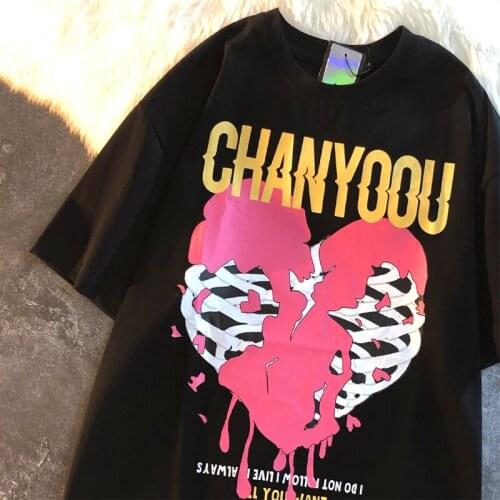 Oversized punk harajuku vintage Womens t-shirts korean Black printed Tops Tshirt gothic graphic punk Hip Hop girls loose clothe