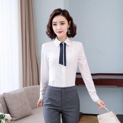 Women Elegant Blouses Shirts Long Sleeve Spring Autumnn Work Wear Formal OL Styles Blouse Career Interview Blusas Clothes