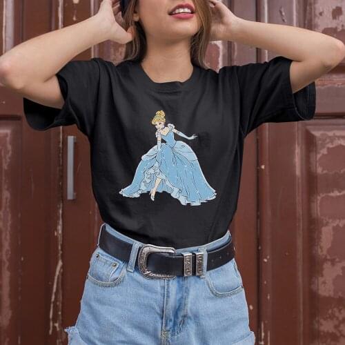 Four Seasons Disney Cinderella Princess Women T-shirts Fashion Dropship Summer New Products Outdoor T Shirts Female Comfortable
