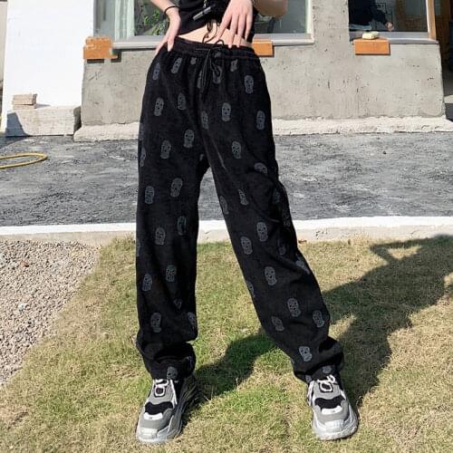 Corduroy pants womens spring and summer New thin national tide retro ins casual pants students loose sports pants tide
