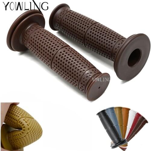 1pair Vintage Universal Rubber 7/8'' Motorbike Handle Hand Bar Motocross Gel Handlebar Grips Practical Motorcycle Hand Grips