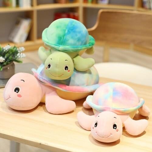 1pc 30/45/60CM Cute Colorful Tortoise Plush Toys kawaii Animal Cuckold Pillow Stuffed Soft Dolls for Children Kids Birthday Gift