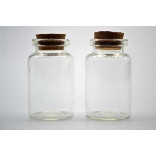 10pcs 30*40*17mm 15ml Small Glass jars Mini Wishing Cork Stopper Glass Bottles Vials Jars Containers jewelry necklace Decor