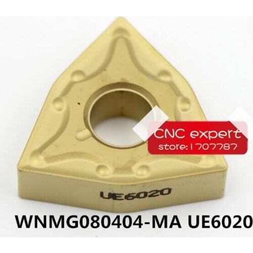 10PCS CNC cutting blade WNMG080404-MA UE6020/WNMG080408-MA UE6020 Turning blade,Suitable for MWLNR/WWLNR series Lathe tool
