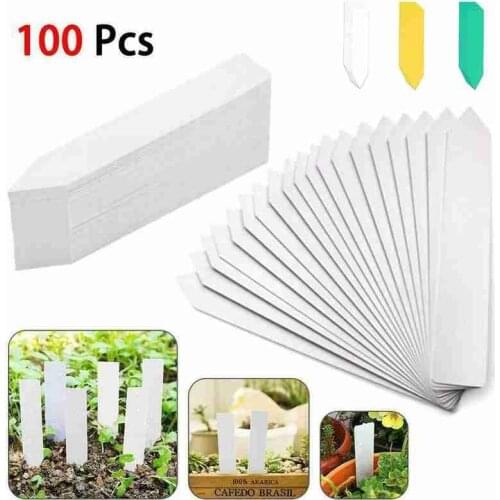 100pcs 5cm Plastic card For Garden Greenhouse Stake -type Label Name Nursery Plant Seed White Marking Tag Insert Land Ornaments