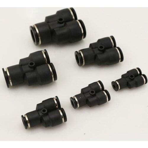 3 Way Port Y Shape Air Pneumatic 12mm 8mm 10mm 6mm 4mm OD Hose Tube Push in Gas Plastic Pipe Fitting Connectors Quick Fittings