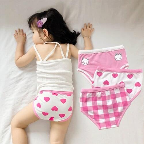 3Pcs/lot Kids Panties For Girls Cotton Cute Underwear Baby Pink Briefs Toddler Funny Shorts Boxers Underpants Children Clothing