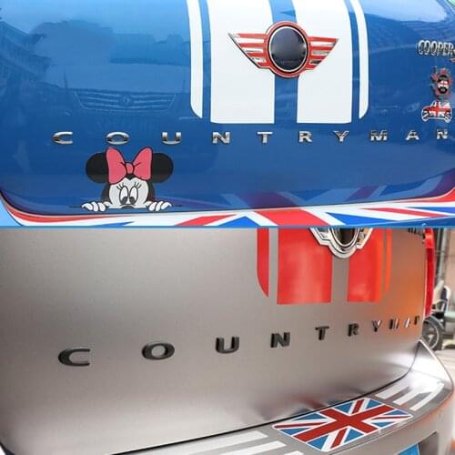 3D Metal Car Stickers Rear Trunk Tail Emblem Badge Countryman Sticker For BMW Mini Cooper Accessories Countryman R60 F60
