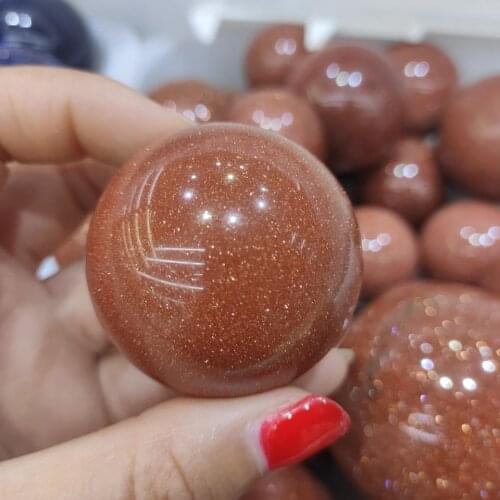 4-5cm Natural Red sandstone Stone Quartz Crystal Ball Sphere Healing