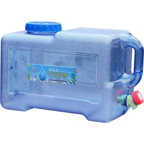 5/8L Car Portable Handheld Water Container PC Outdoor Self-Driving Tour With Faucet Camping Square Barrel Plastic Storage Bucket