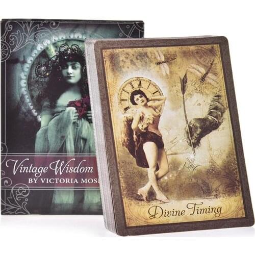 52Pcs Vintage Wisdom Oracle Tarot Cards e-Guidebook Cards Divination Wisdom Love Divination Fate Tarot Deck Board Games