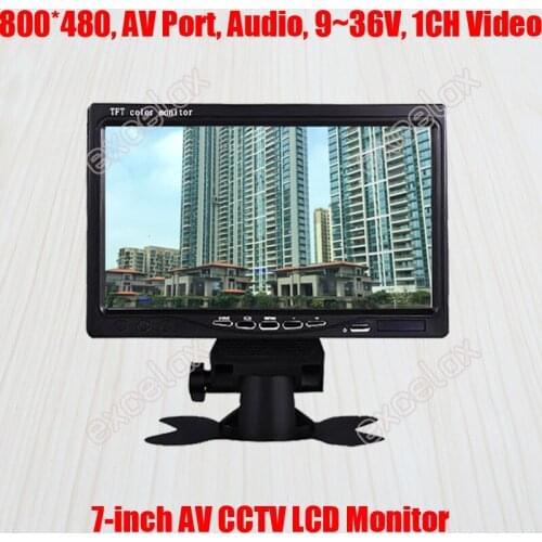 7-Inch 800x480 AV Port Audio 1CH Video Analog Monitor 7" Color TFT LCD Display for CCTV Surveillance Security Camera